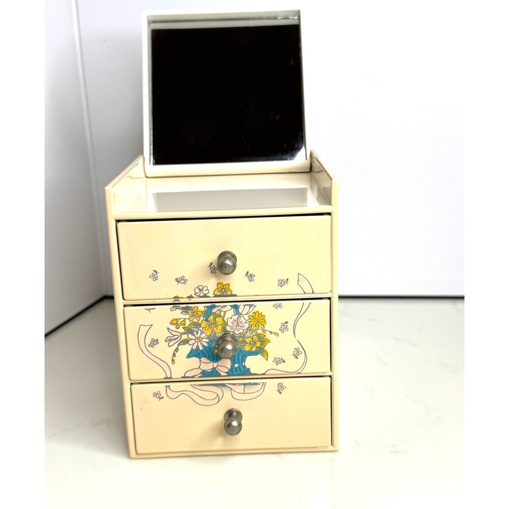 Vintage Yamanaka Lacquerware 3-Drawer Jewelry/Trinket Box w/Mirror